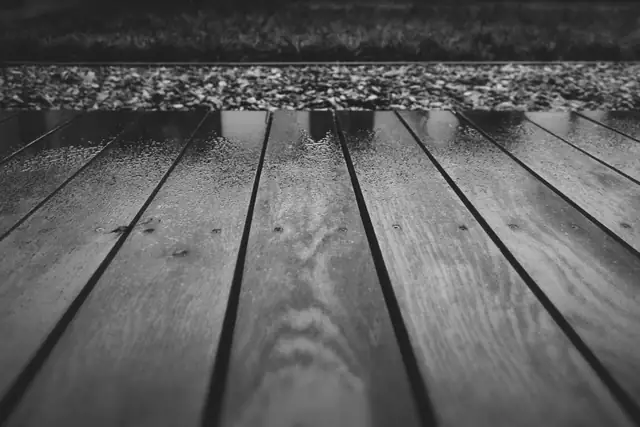 Weathered wooden deck boards